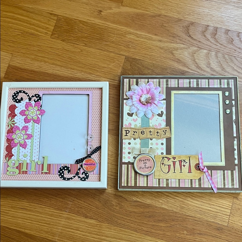 Floral and Striped Picture Frames